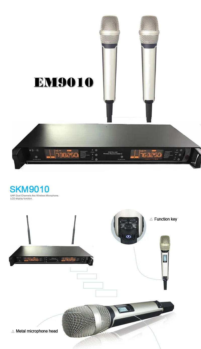 Беспроводная Микрофонная Система EM-9010 Профессиональный Микрофон Профессиональный Увч Профессиональный 2 Ручной Микрофон, Караоке