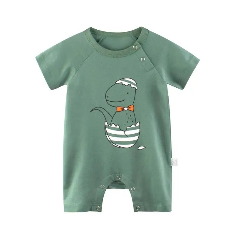 Летний детский комбинезон с короткими рукавами, хлопковые комбинезоны, Одежда для новорожденных мальчиков, комбинезон, детская одежда, комбинезоны для новорожденных - Цвет: green