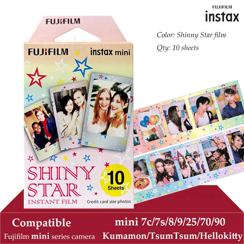 Fujifilm Instax Mini Film Shinny Star 10 листов для 9 8 7s 70 90 25 мгновенная полироидная камера принтер