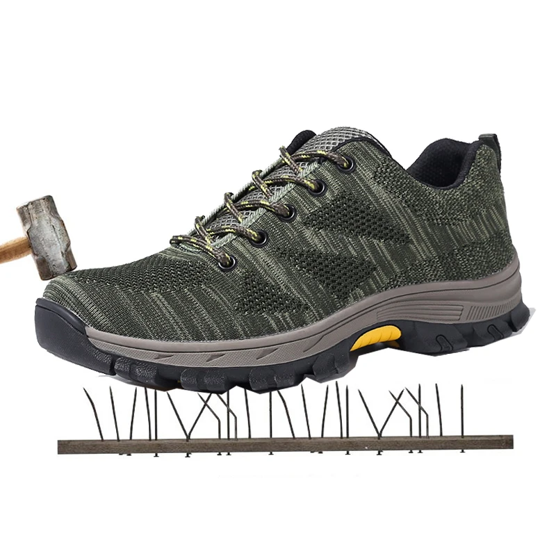 

Safety shoes fly woven net cloth breathable protective shoes anti-smashing and anti-pruning work shoes