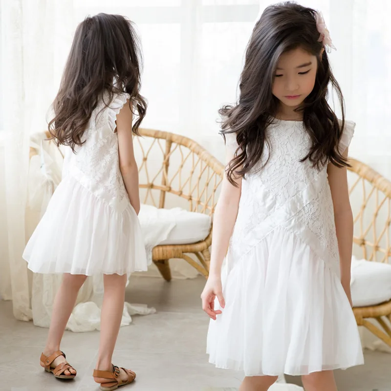 Kids Girl Ball Gown Dress NEW White Toddler Girl Summer Lace Dress 5 6