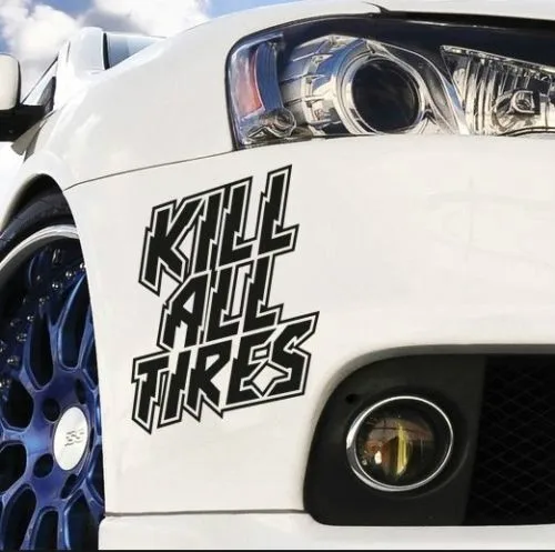 

KILL ALL TIRES Pattern Reflective Car Styling Pattern Car Accessories Modification Self-Styling Car Stickers Length 15cm