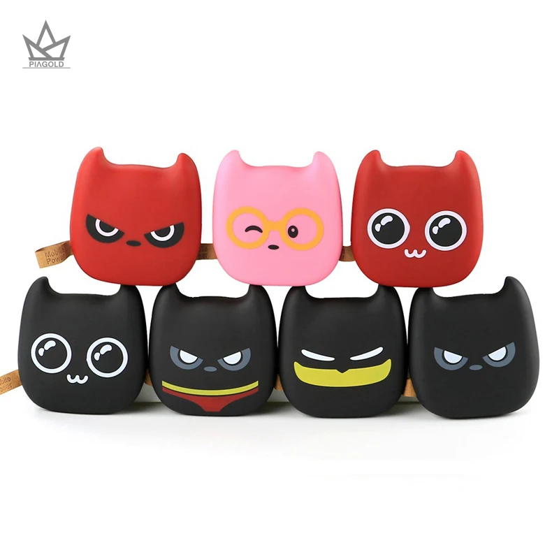 

PIAGOLD Cute emoji Portable Power Bank 10000mAh Universal 18650 External Battery Dual USB Port Charger For Mobile Phones