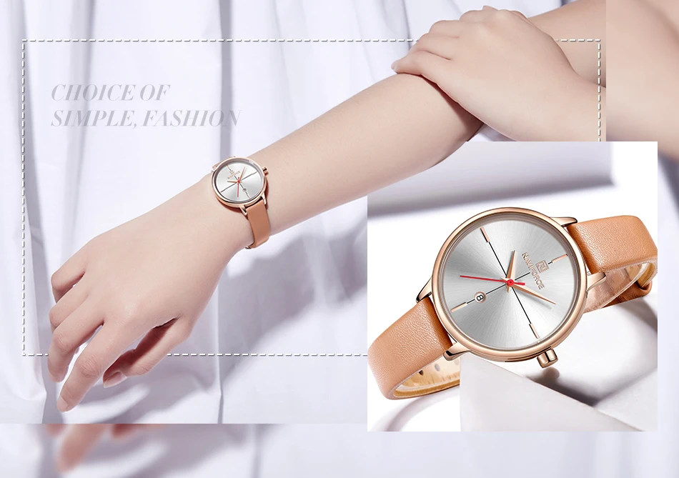 NAVIFORCE женские часы люксовый бренд модные кожаные Наручные часы женские тонкие кварцевые часы водонепроницаемые Relogio Feminino для девочек