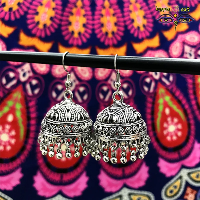 Jhumki индийские женские ювелирные изделия для ушей pusheen серебряные кольца для больших ушей Boho my pending order AliExpress в форме клетки для птицы серьги с кисточками