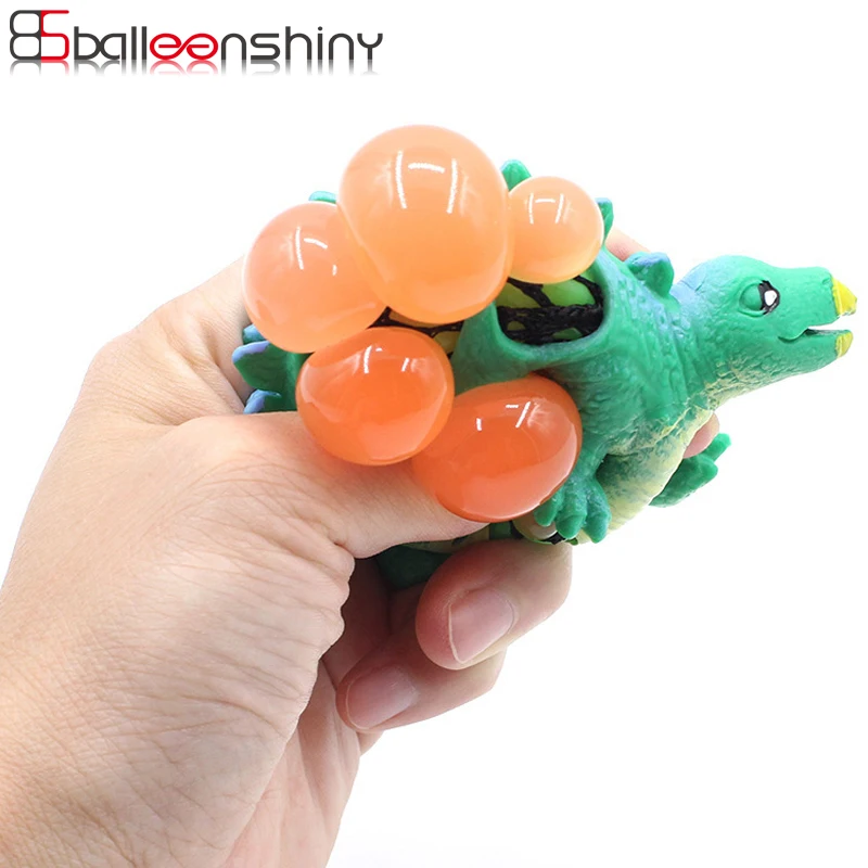 

BalleenShiny 1PC Decompression Toys Children Kids Pinch Grape Ball Dinosaur Shape Funny Novelty Toys Cartoon Squeezing Toys Gift