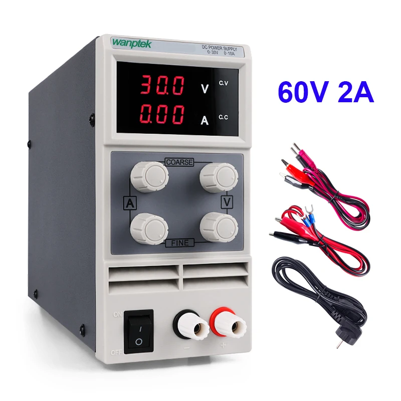 

DC Adjustable Lab Power Supply 60V 2A Switching Source Laboratory Bench Source Digital 60 V Mini Switch Power Voltage Regulator