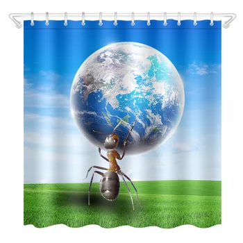 

Ants lift the Earth And Dragon Pokemon Anime Shower Curtain Bathroom Waterproof Eco-Friendly Polyester Fabric for Bathtub Decor