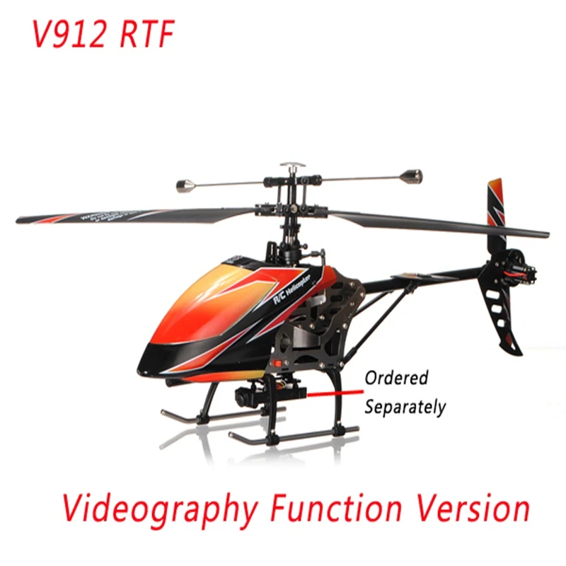 RC Helicopter V912 2.4G 4CH RC Helicopter RTF with Videography Function Single Blade  Remote Control Toys for child best giftts