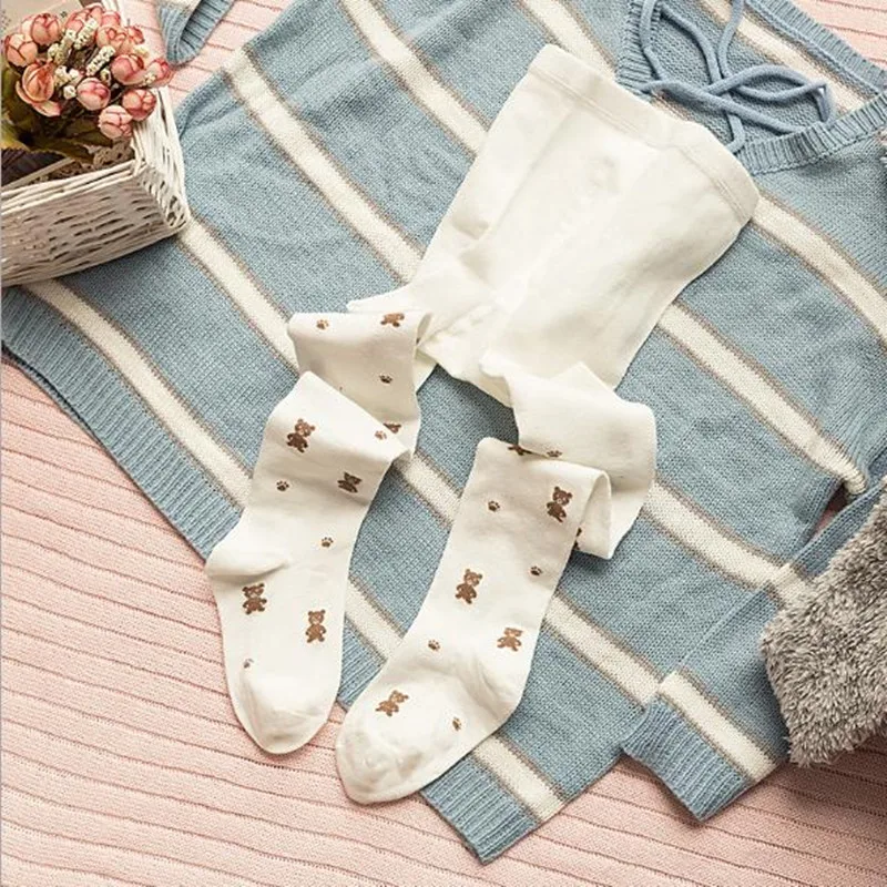 Girls Baby Tights Pantyhose Spring Autumn Cotton Bears Tight 7