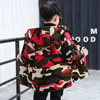 New Camouflage Hooded Boy Jackets Double -side Wear Autumm Kids Coats Warmer Fashion Baby Jacket 8JK038