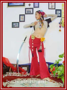 

Lycra cotton Tribal Belly Dance flare Pants with Runched Skirt AD03