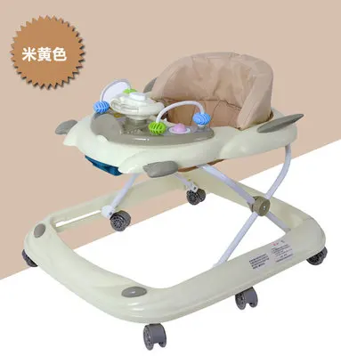Baby walker 6/7-18 month rollover prevention multifunctional folding baby walker with music