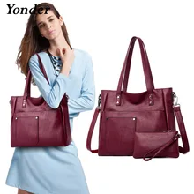 Yonder Брендовая женская сумка из натуральной кожи, Женская Большая Сумка-тоут, Высококачественная сумка из овечьей кожи, женская сумка на плечо красного вина