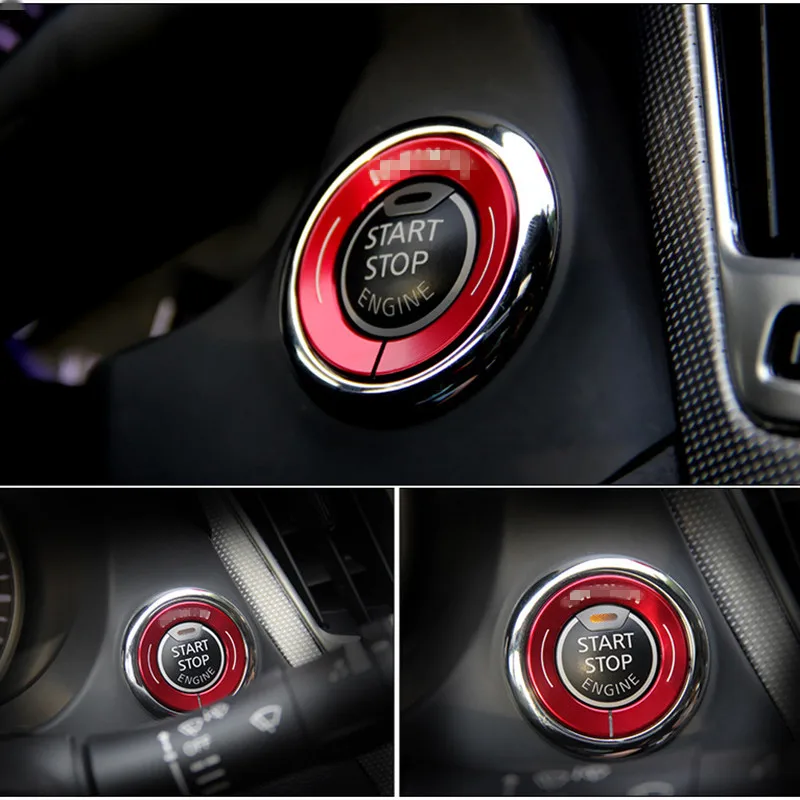 5 colores de la cubierta de la llave de inicio de la etiqueta engomada del coche para las piezas interiores de la decoración del coche 5 colores de la cubierta de la llave de inicio de la etiqueta engomada del coche para las piezas interiores de la decoración del coche