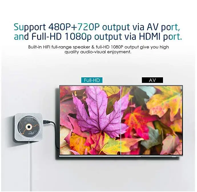 Kustron DVD Player with HDMI 1080P Output for TV Plays DVDs & CDs Pull Switch with Remote Control B