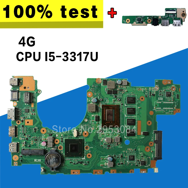 

send board+X502CA Motherboard I5-3317U 4g For ASUS X402CA F502C F402CA Laptop motherboard X502CA Mainboard X502CA Motherboard