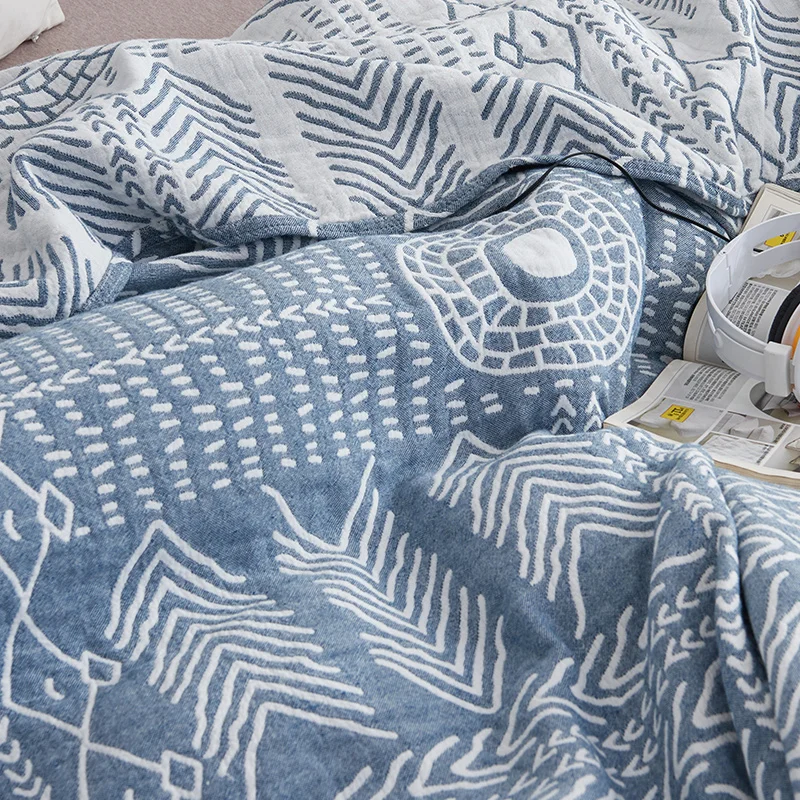 IDouillet мягкий легкий 3 слоев хлопка муслин Одеяло Стёганое одеяло для взрослых, постельное белье, покрывало, постельные покрывала 150x200 см, крупногабаритный воздушный шар 200x230 см