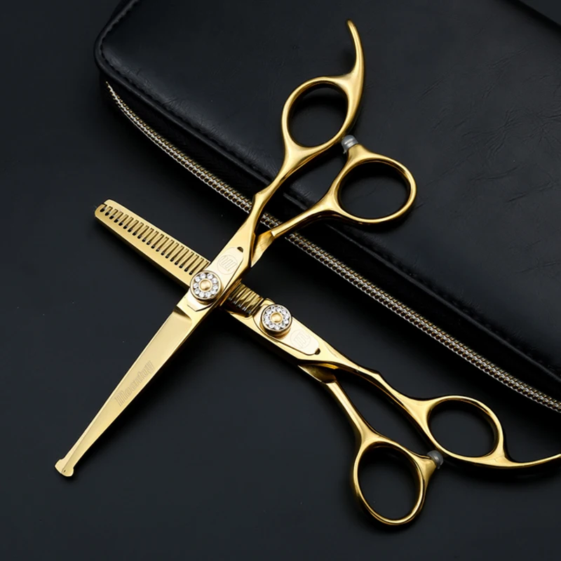 

6.0 inch hair Scissors 9CR Professional hairdressing scissors baber scissors cutting thinning styling tool