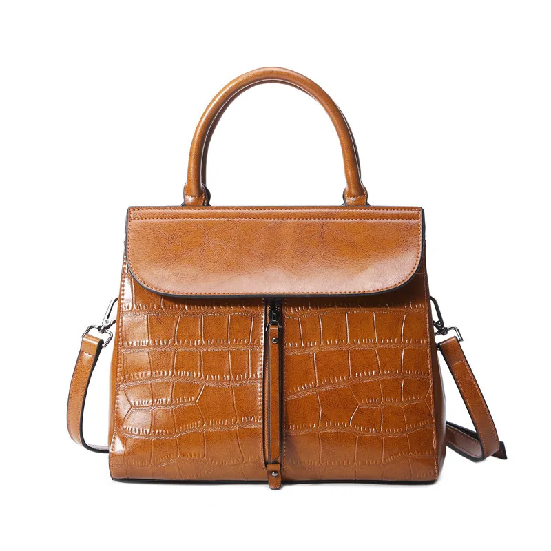 

LOVELY Topest Genuine Demeanour Fashion Pattern Ma'am Woman Portable Oblique Satchel Cowhide Leather Single Shoulder Package sx