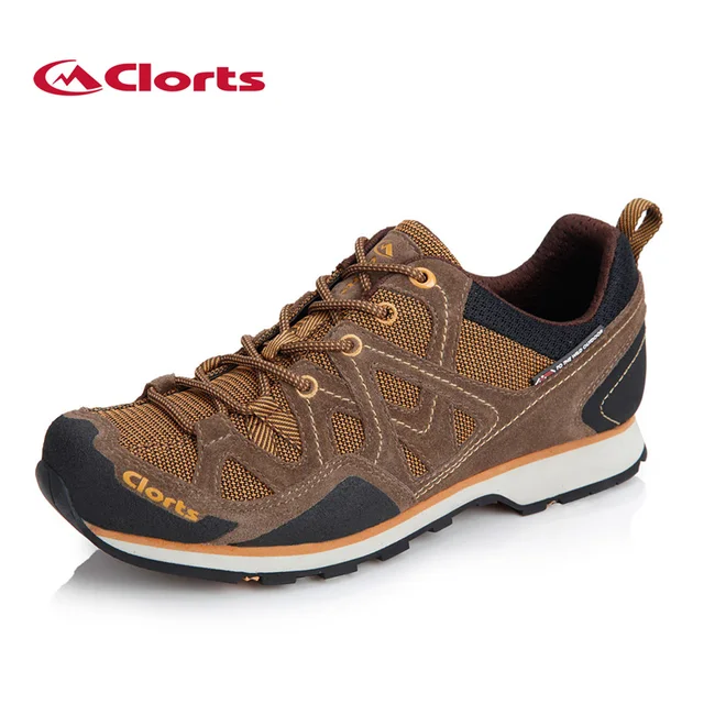 Clorts Men Hiking Shoes Cow Suede Trekking Shoes Waterproof Outdoor Mesh Sports Shoes Non-slip Climbing Shoes for Men 3E004