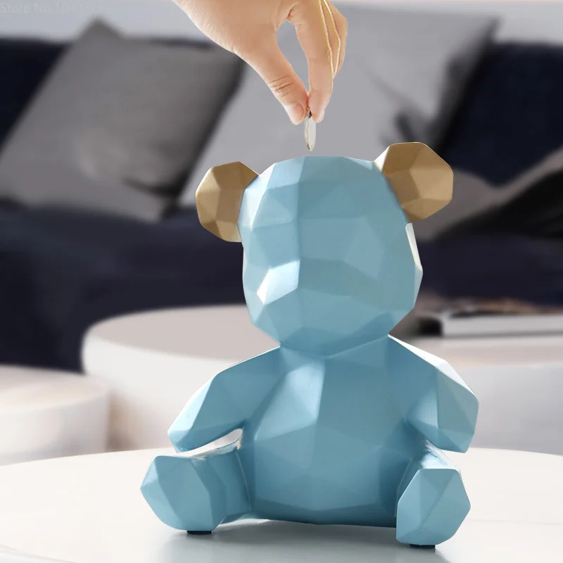 Nordic Creative Piggy Bank детская большая монета копилка геометрический медведь коробка для хранения сейф копилка для монет