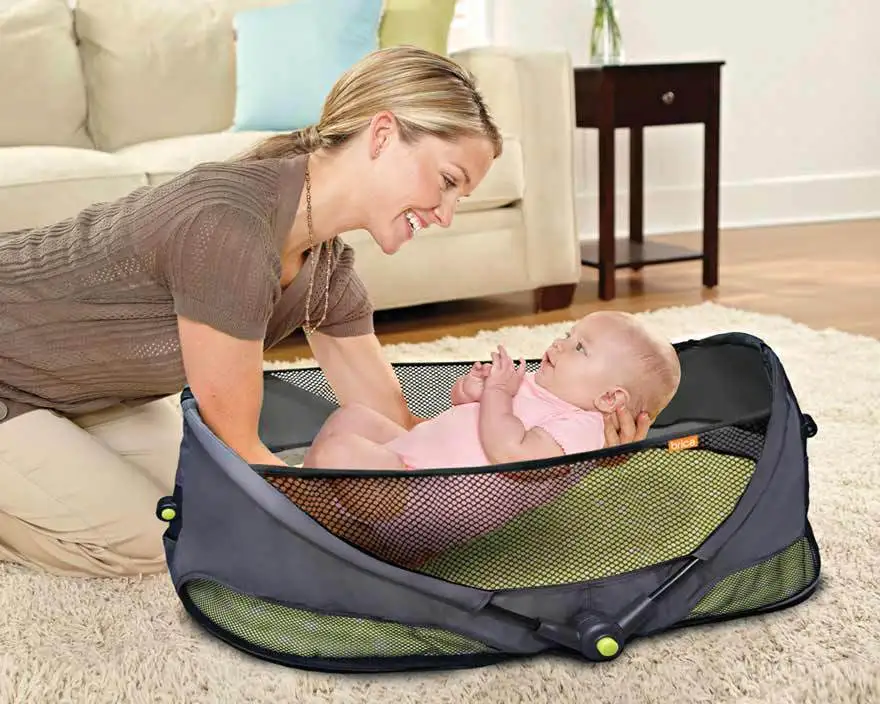 1pcs Lot Wholesale Brica Fold N Go Baby Folding Bed Cot Bed For