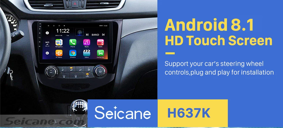 Excellent Seicane 10.1 Inch 2din Android 7.1/8.1  Car Radio GPS Navigation Quad Core Bluetooth Multimerdia Player For 2016 Nissan Qashqai 0