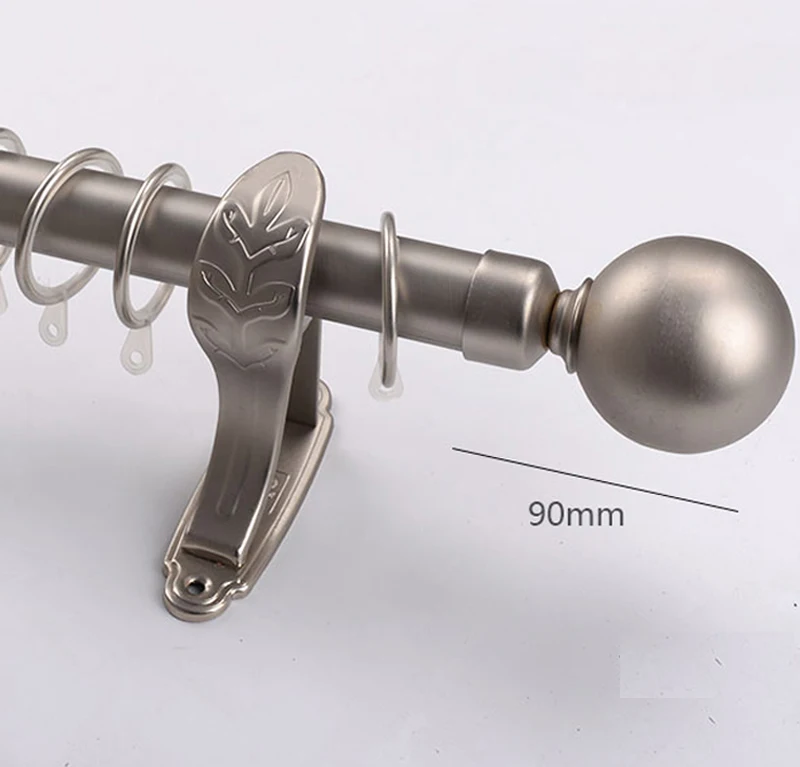 

Quality good loading eco-friendly plated craft 28mm/1.125-IN diameter metal Single curtain rod+metal ball finial&new brackets