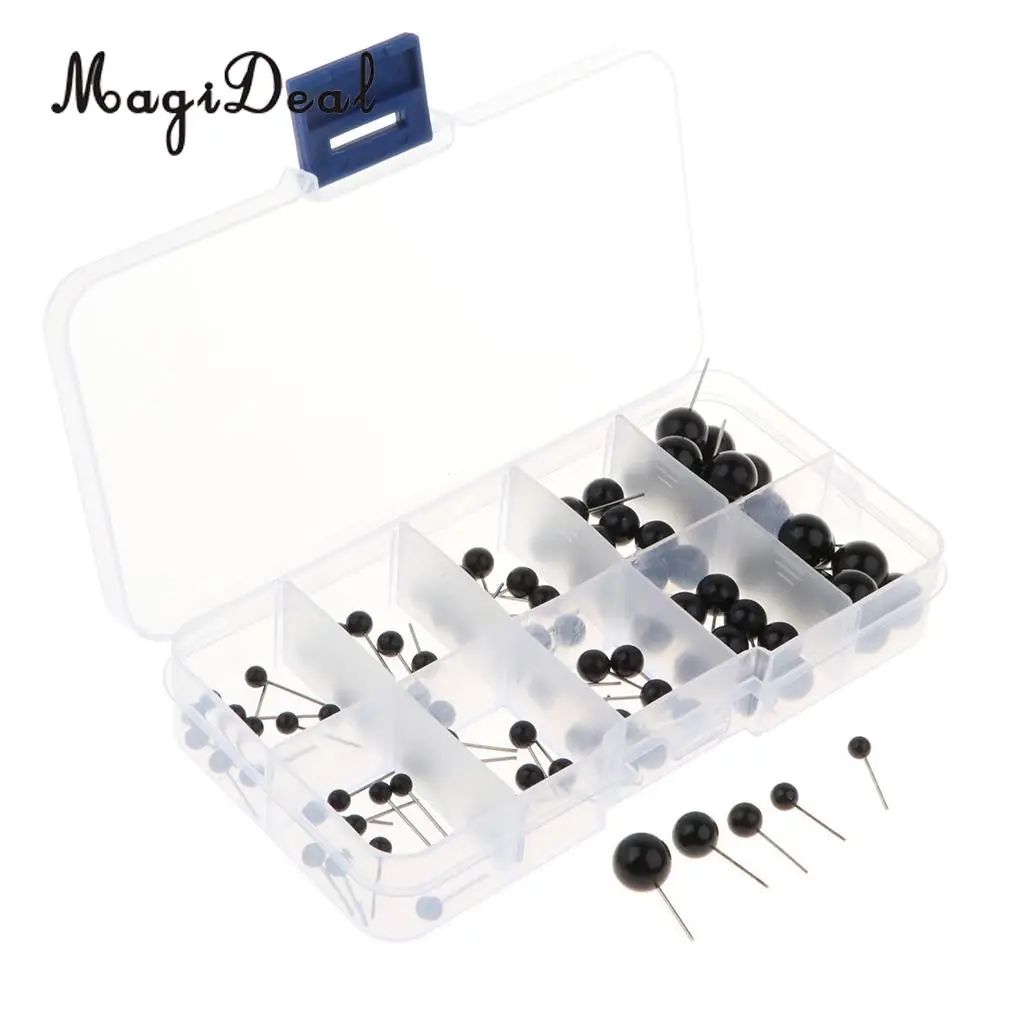100 Pieces 4mm, 5mm, 6mm, 8mm, 10mm  Safety Round Eyes for Bear Plush Puppet Doll DIY Making Sewing Supplies