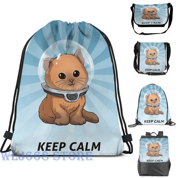 

Funny graphic print shoulder Bags women Subnautica Keep Calm Kitty Single shoulder backpack travel for men Gym Bag