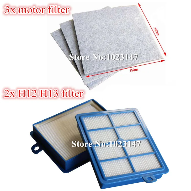 

2x H12 H13 Hepa Filter + 3x Motor Filters Replacement for Philips Electrolux Vacuum Cleaner Parts