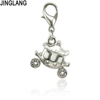 

JINGLANG New Car Shape Key Enamel Pendant Carousel Charms for DIY Bracelet Necklace Jewelry Finding 50 pcs