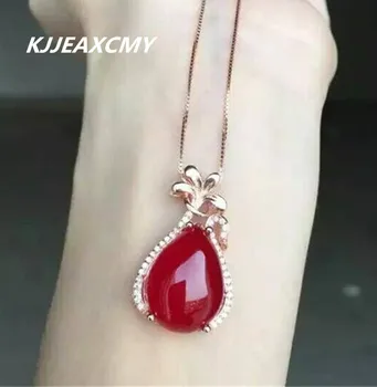 

KJJEAXCMY boutique jewelry,Female natural red chalcedony pendant inlaid jewelry wholesale sterling silver S925