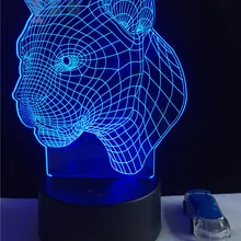 Горячая Распродажа животных леопардовая голова 3D светодиодный USB лампа 7 цветов Изменение сенсорного датчика прожекторы RC электрический ночной Светильник детские игрушки подарок