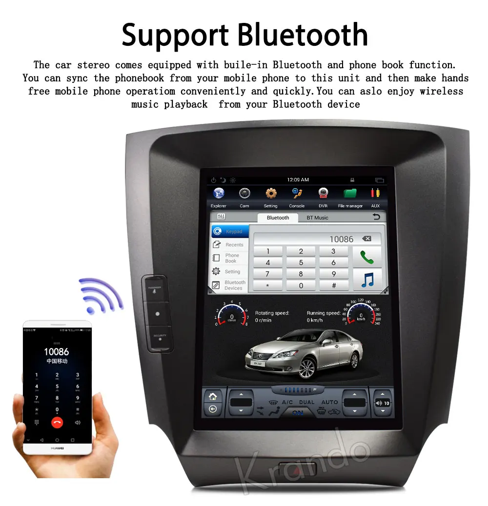 Krando Android 8,1 10," Tesla стиль вертикальный экран Автомобильный мультимедийный для Lexus is250 is300 is350 2006-2011 радио gps навигация