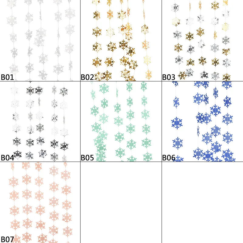 1 шт. 4 м маленькая Снежинка Потяните флаг баннер Рождество Новогодняя зимняя тематика Висячие бумажные Цветочные украшения для свадебной вечеринки