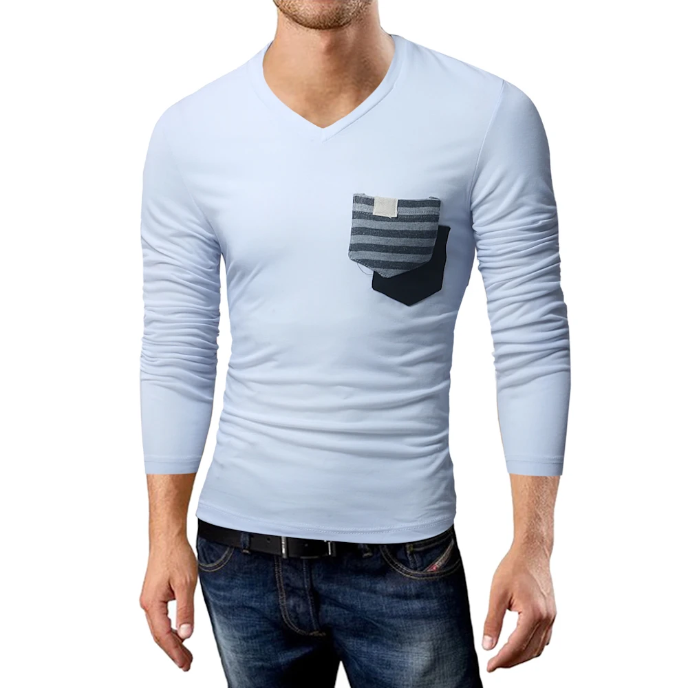 Download Spring New Men Long Sleeve T Shirt 2018 Fashion V Neck ...