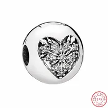 Новое поступление сердце зима клип бусины с Ясно CZ DIY Fit Подвески Пандора Серебро 925 первоначально для Для женщин ювелирных изделий CL041