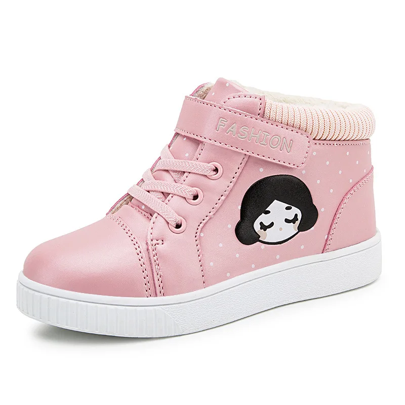 

Kids Girl Boots Winter Thick Short Boots Fashion Cotton-padded Shoes Gold Pink Princess Leather Snow Boots Non-slip Children