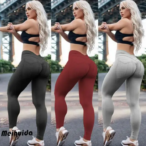 

Women High Waist Fitness Leggings Pants Gym Running Stretch Sports Trousers Ladies Fashion Solid Skinny Pants Female