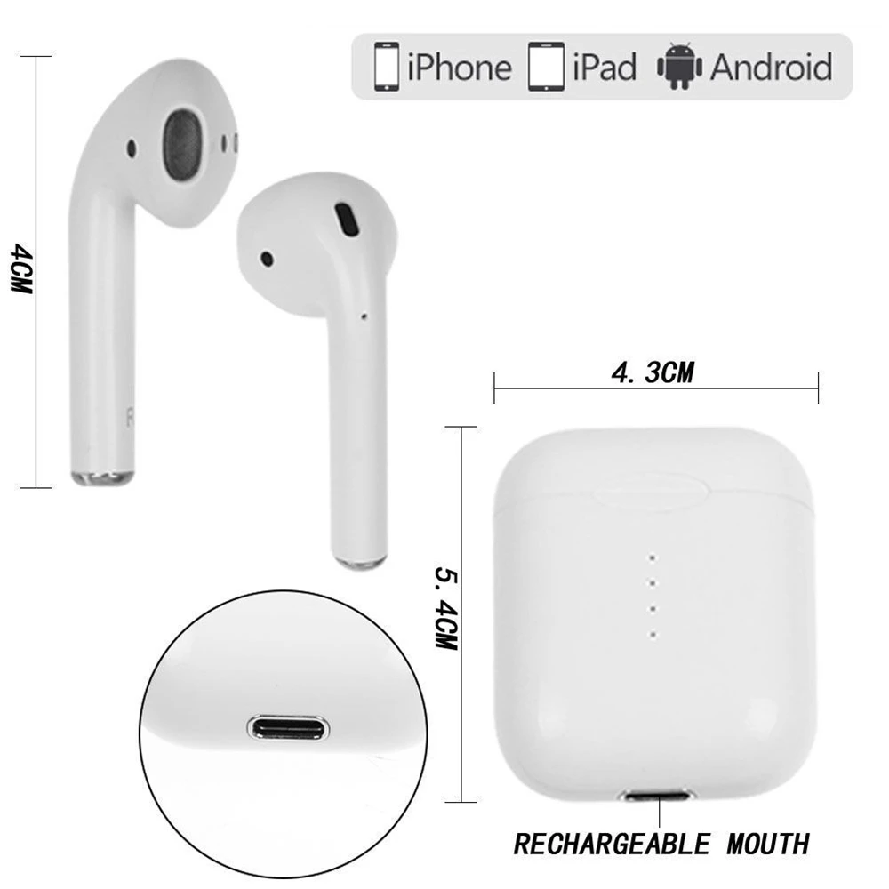 i10 TWS Double Mini Bluetooth touch Earphones Earbuds Wireless Air pods With Charging Box Mic for iPhone Samsung Xiaomi Huawei 