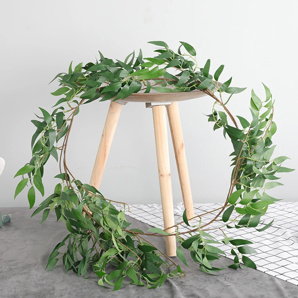 

1.7m Plastic Artificial Flower Rattan string Artificial Ivy green Leaf Garland Plants Vine Fake Foliage Flowers Home Decor