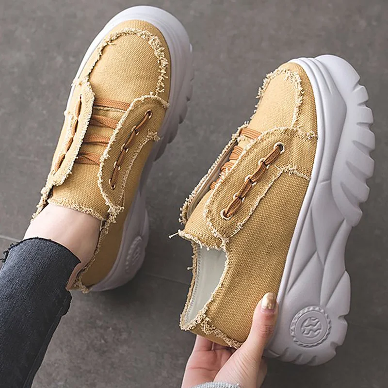 womens yellow canvas shoes