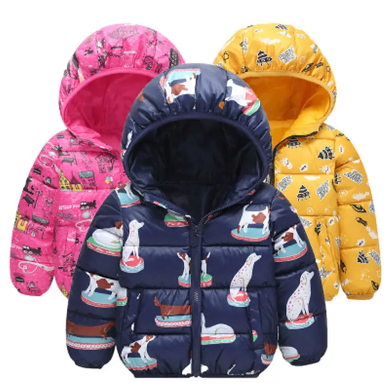 

Winter Kids Outerwear Boys Girls Down Jacket New Year's Costumes For Boys Warm Baby Vest Child Fur Hooded Coat Clothing Clothes