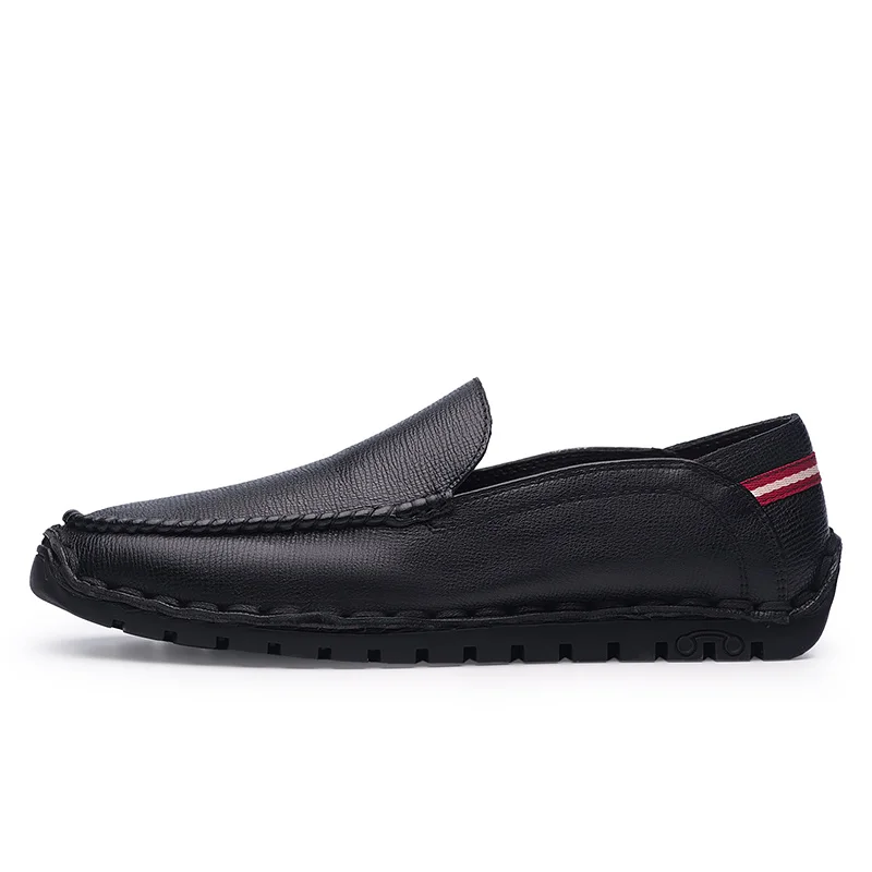 

New Men Leather Party Dress shoes Breathable Fashion Wedding Casual Male Flats High Quality Split Loafers soft Black red Shoes