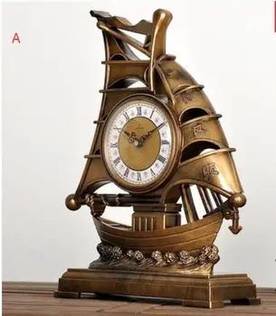 

European bells Yifan wind along the ancient boat antique living room clock Decoration