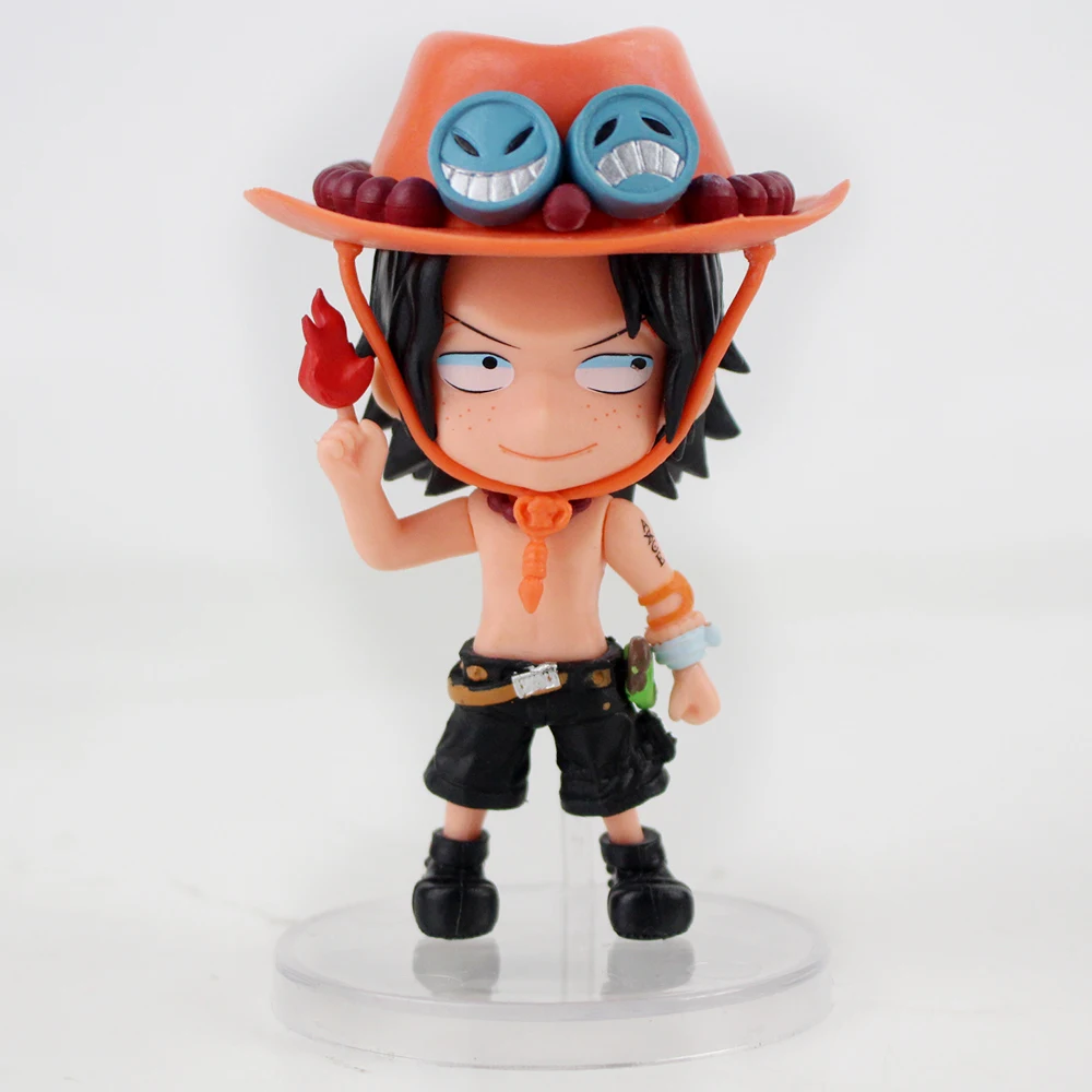 3 шт./лот 10 см One Piece Q Version Фигурки игрушки Portgas D Ace ПВХ декоративная модель милые