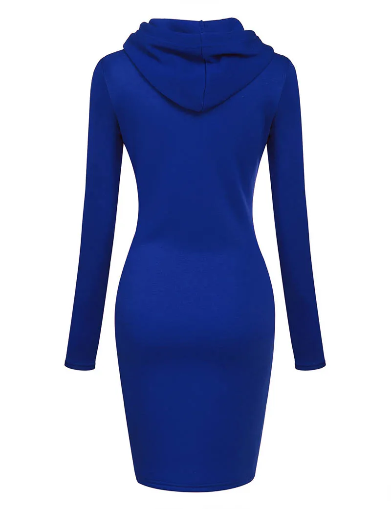 Long Sleeve Sweatshirt Hooded Dress in Dresses