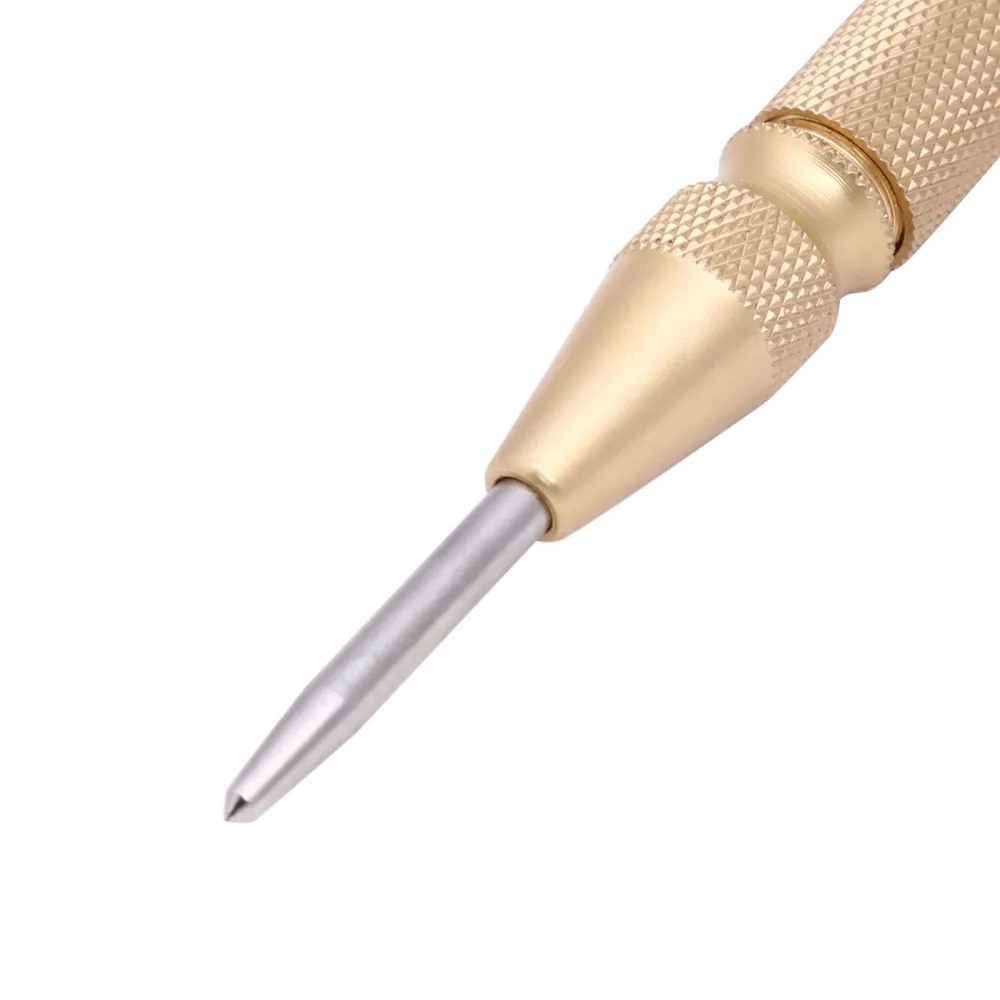 Dorado HSS Punz/ón Estator Punching Autom/ático Centro Pin Punch Muelle Marcar Herramientas de Perforaci/ón con una Funda Protectora Dorado